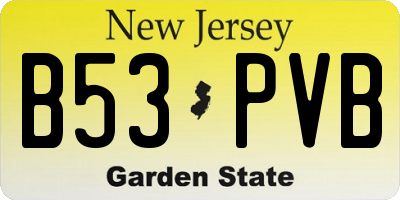 NJ license plate B53PVB