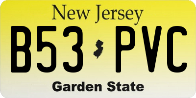 NJ license plate B53PVC