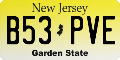 NJ license plate B53PVE
