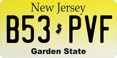 NJ license plate B53PVF