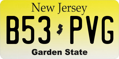 NJ license plate B53PVG