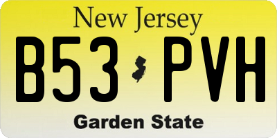 NJ license plate B53PVH