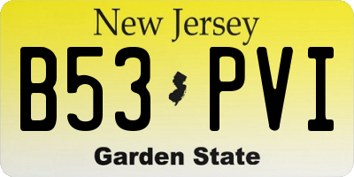 NJ license plate B53PVI