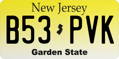 NJ license plate B53PVK