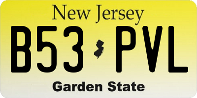 NJ license plate B53PVL