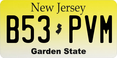 NJ license plate B53PVM
