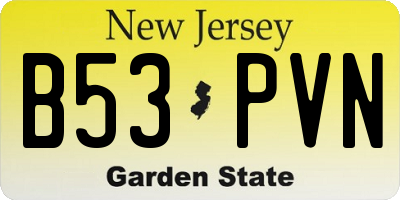 NJ license plate B53PVN
