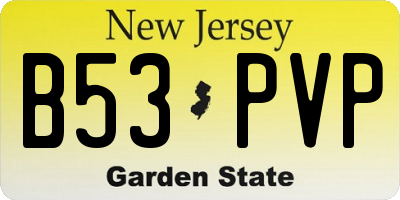 NJ license plate B53PVP