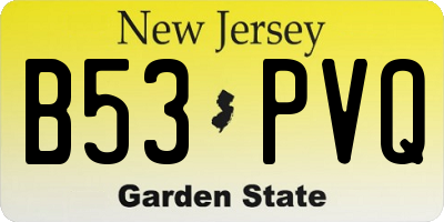 NJ license plate B53PVQ