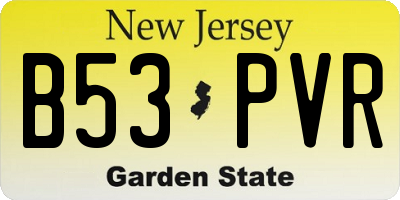 NJ license plate B53PVR