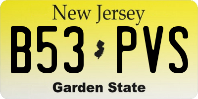 NJ license plate B53PVS
