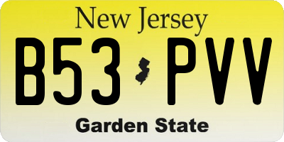 NJ license plate B53PVV