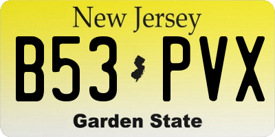 NJ license plate B53PVX