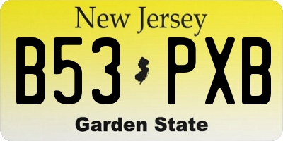 NJ license plate B53PXB