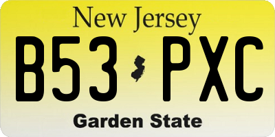 NJ license plate B53PXC