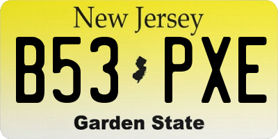 NJ license plate B53PXE