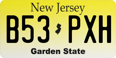 NJ license plate B53PXH