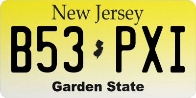 NJ license plate B53PXI