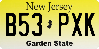 NJ license plate B53PXK