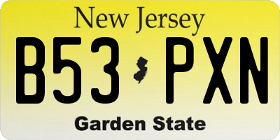 NJ license plate B53PXN