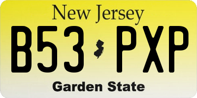NJ license plate B53PXP