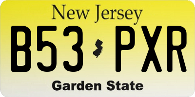 NJ license plate B53PXR