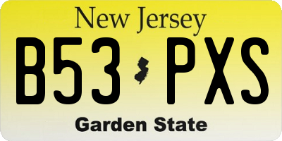NJ license plate B53PXS