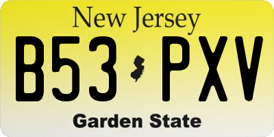 NJ license plate B53PXV