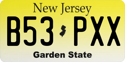 NJ license plate B53PXX