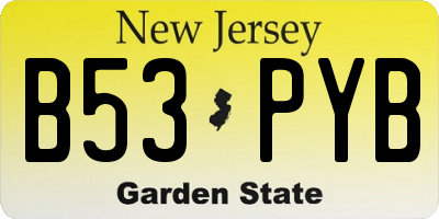 NJ license plate B53PYB