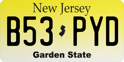 NJ license plate B53PYD