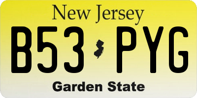 NJ license plate B53PYG