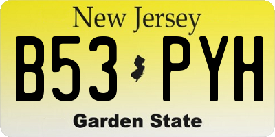 NJ license plate B53PYH