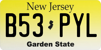 NJ license plate B53PYL