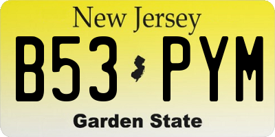 NJ license plate B53PYM