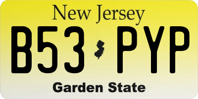 NJ license plate B53PYP