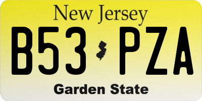 NJ license plate B53PZA