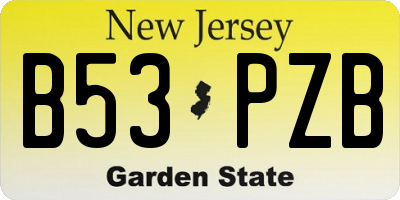 NJ license plate B53PZB