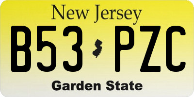NJ license plate B53PZC