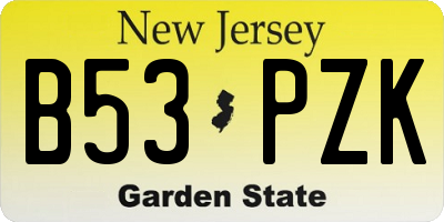 NJ license plate B53PZK