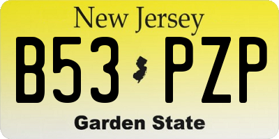 NJ license plate B53PZP