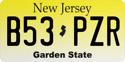 NJ license plate B53PZR