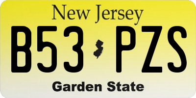 NJ license plate B53PZS