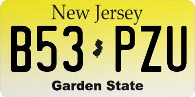 NJ license plate B53PZU