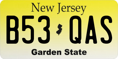 NJ license plate B53QAS