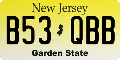 NJ license plate B53QBB