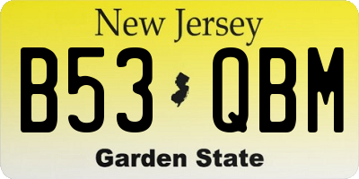 NJ license plate B53QBM