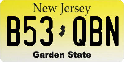 NJ license plate B53QBN