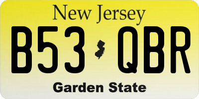 NJ license plate B53QBR