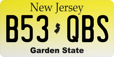 NJ license plate B53QBS